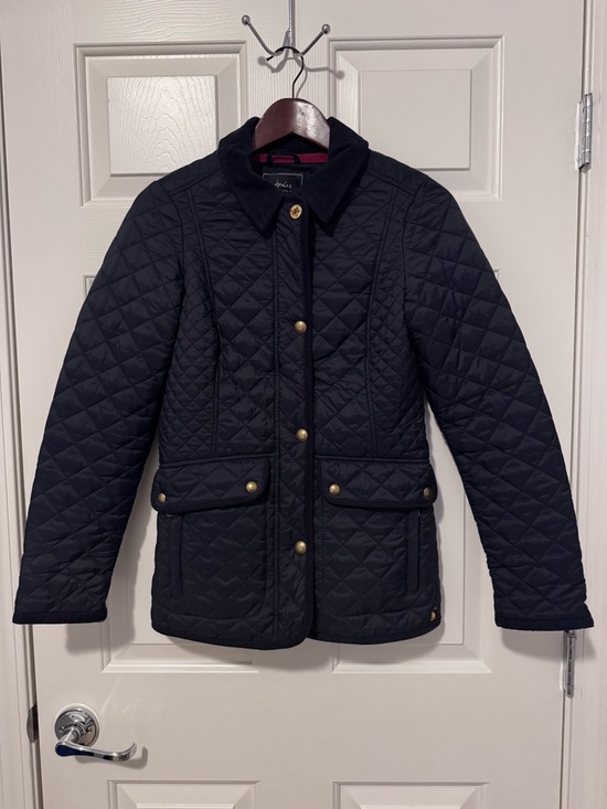 Joules Jackets & Blazers - Joules Navy Blue Quilted Jacket with Gold Hardware